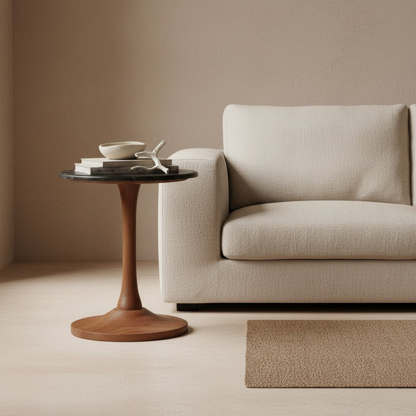 Singapore bijzettafel marmer zwart - 40x40x50 cm