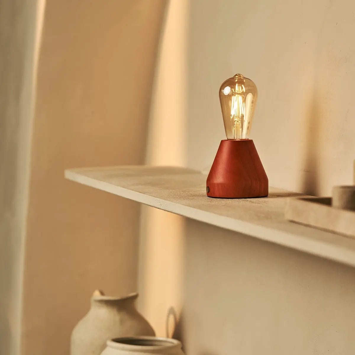 Zavi Kastanjebruine Oplaadbare Tafellamp | LED, draadloos en batterijduur van 80 uur