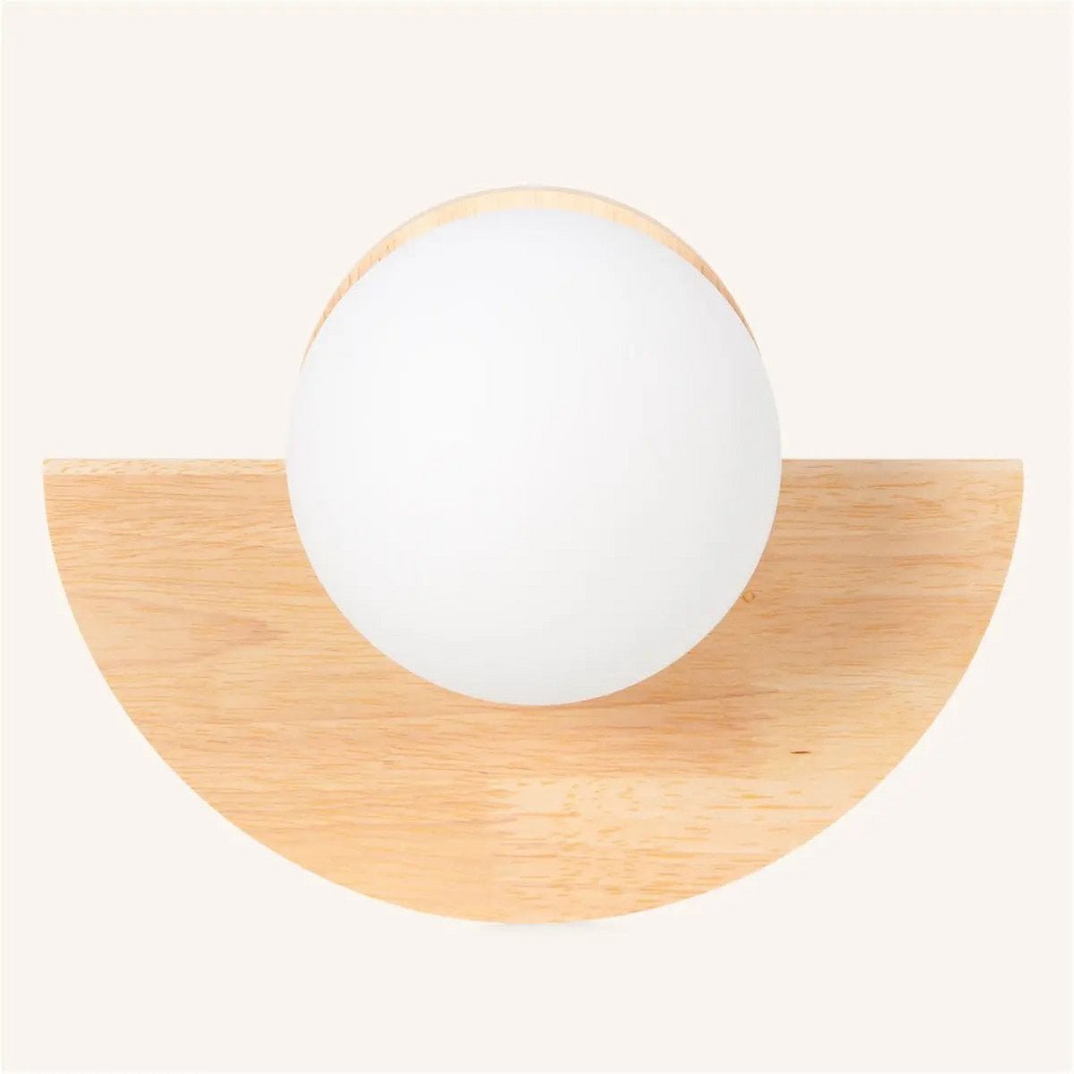 Kane lichtbruine draadloze wandlamp – oplaadbare lamp van hout en glas