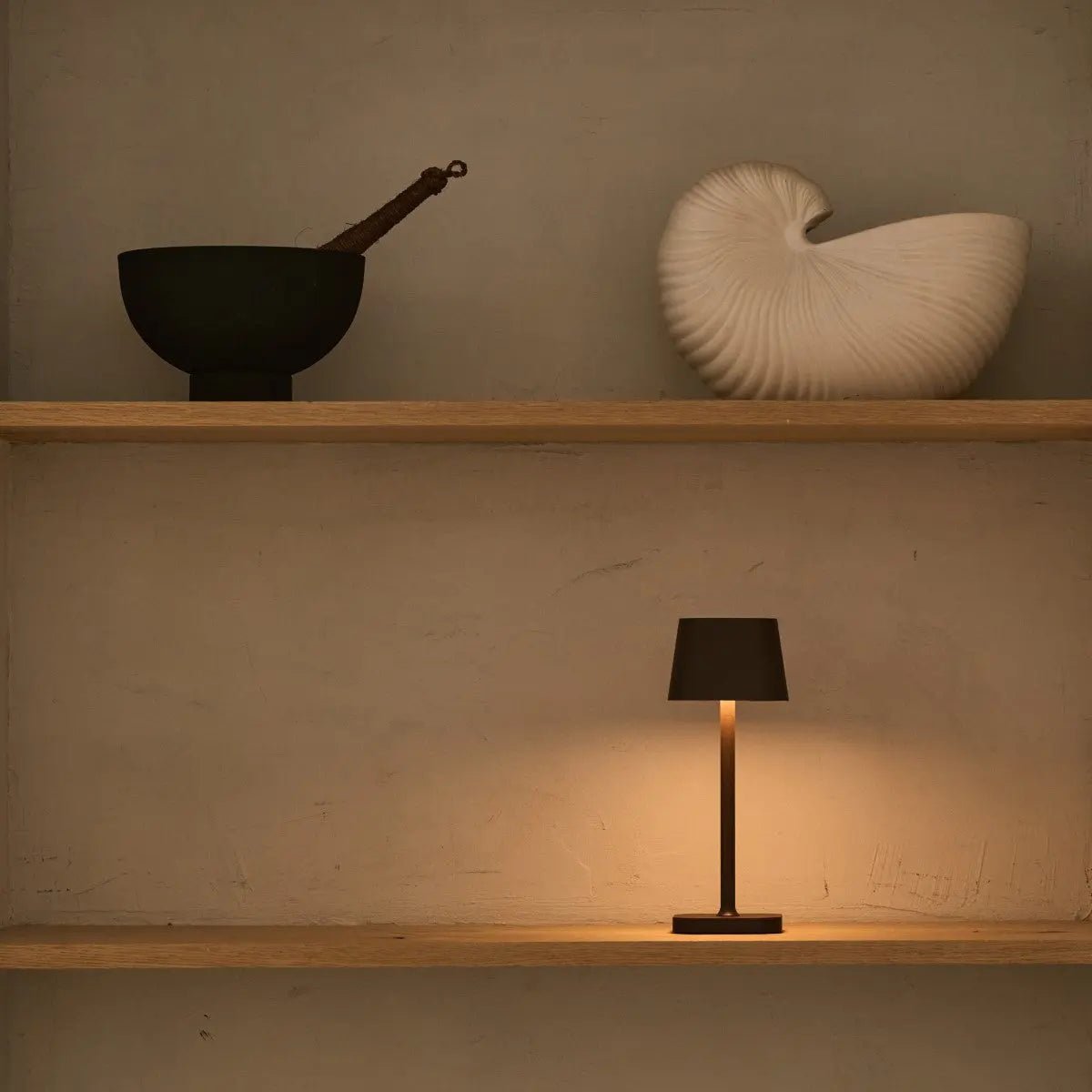 Ava Mokka Bruin Oplaadbare Tafellamp | Draadloos en dimbaar