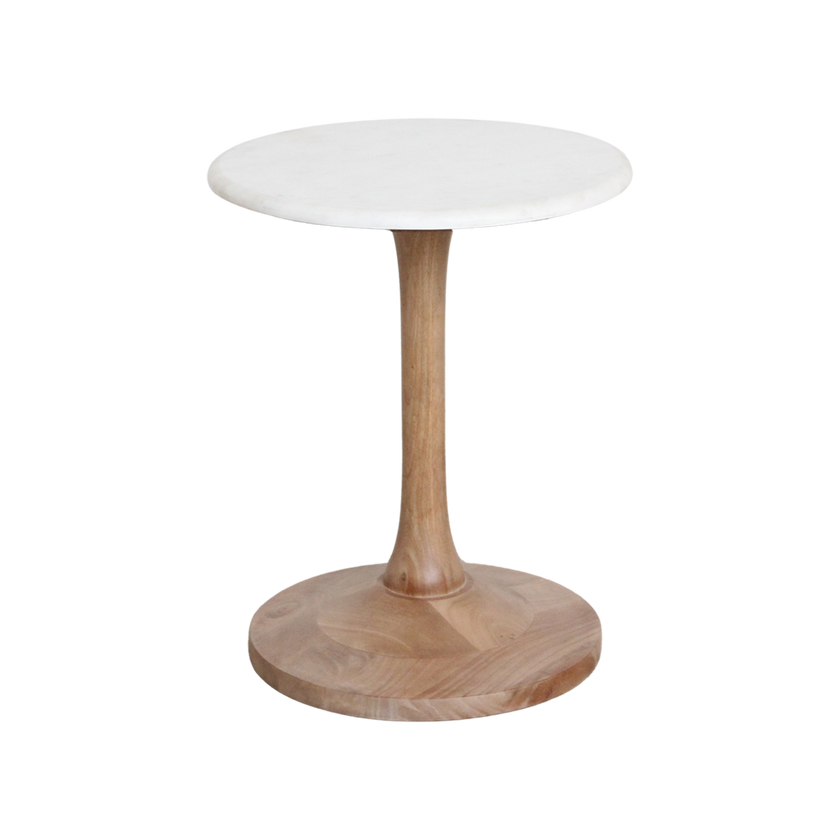 Kuala Lumpur bijzettafel marmer wit - 40x40x50 cm