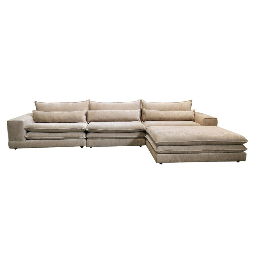 London 6-SEATER + OTTOMAN TAN