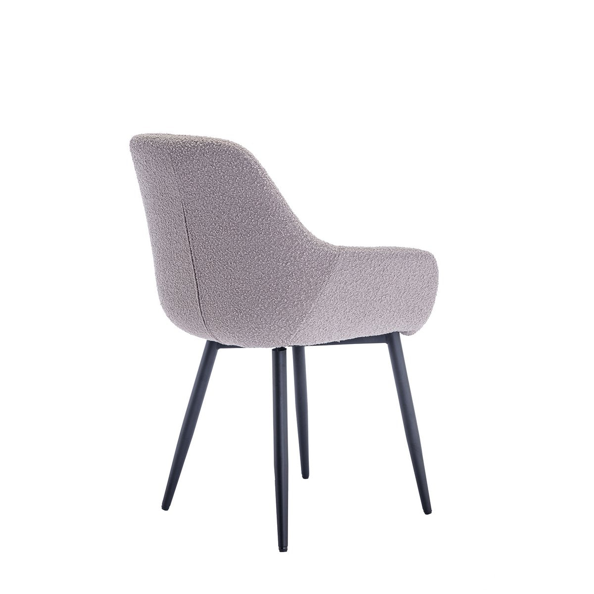 Eetkamerstoel Bruin met Zwart Metalen Frame – Bouclé & Armleuningen – Set van 2 - SalesFever - Casanovio