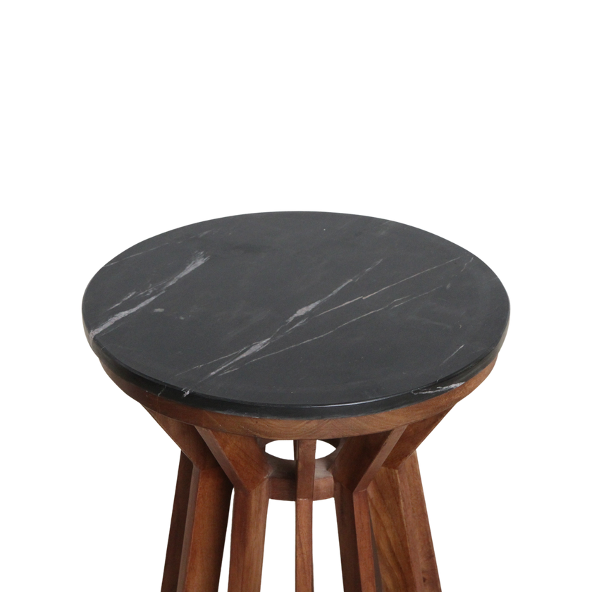 Sabah bijzettafel marmer zwart - 40x40x50 cm