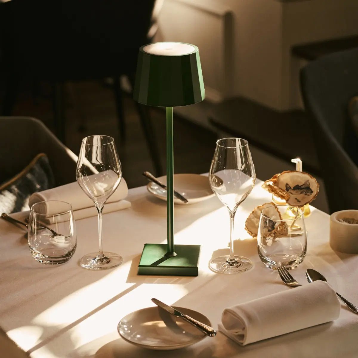 William Pine Green oplaadbare tafellamp | USB-C, dimbaar, batterijduur van 120 uur