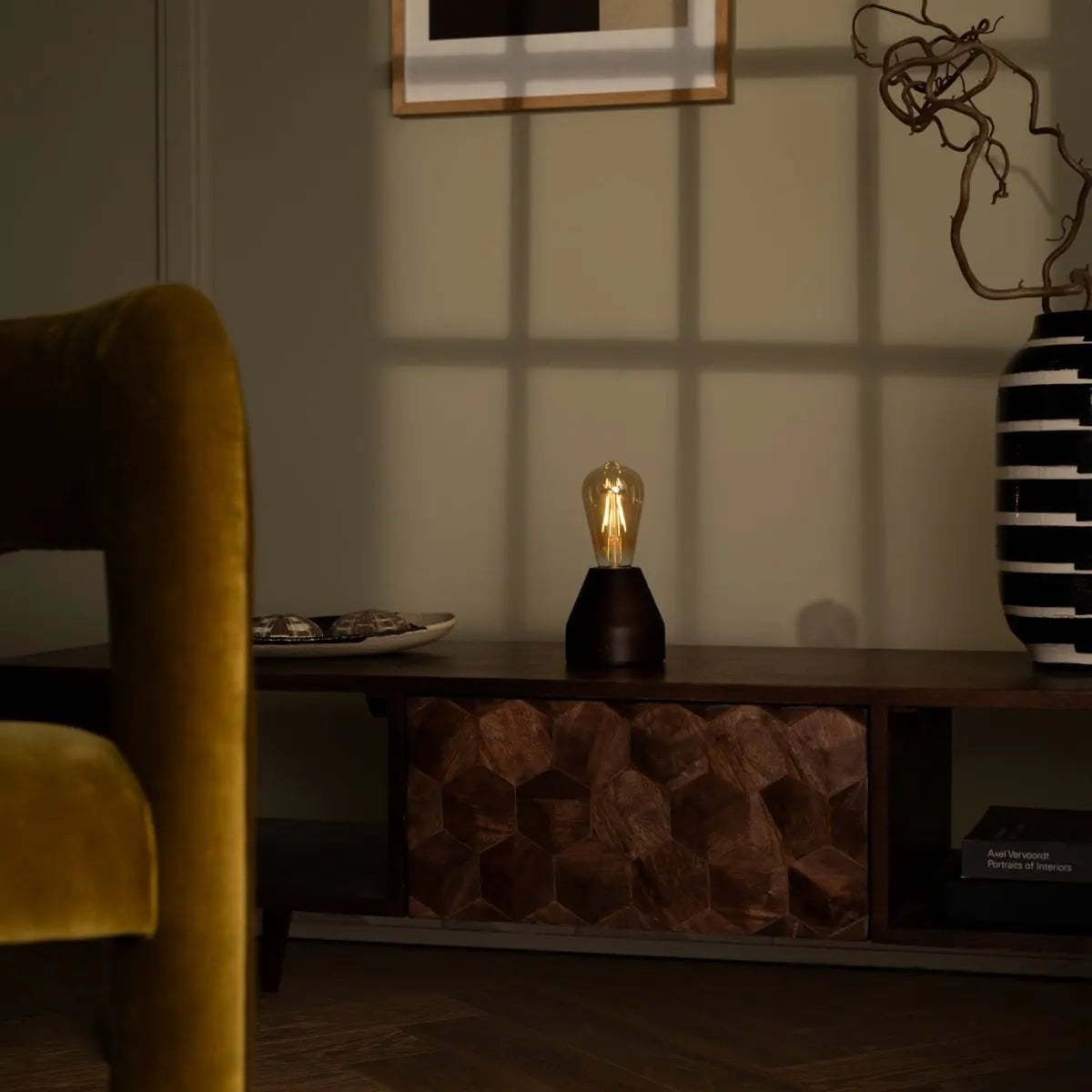 Zavi Donkerbruin Oplaadbare Tafellamp | LED, draadloos en batterijduur van 80 uur