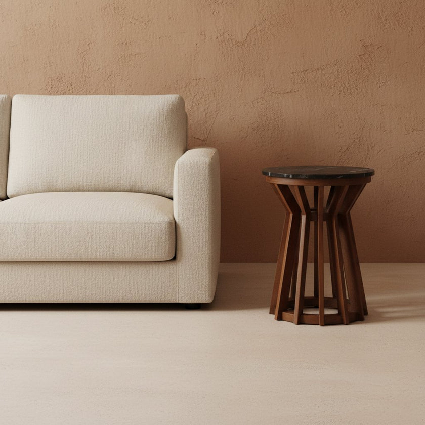 Sabah bijzettafel marmer zwart - 40x40x50 cm