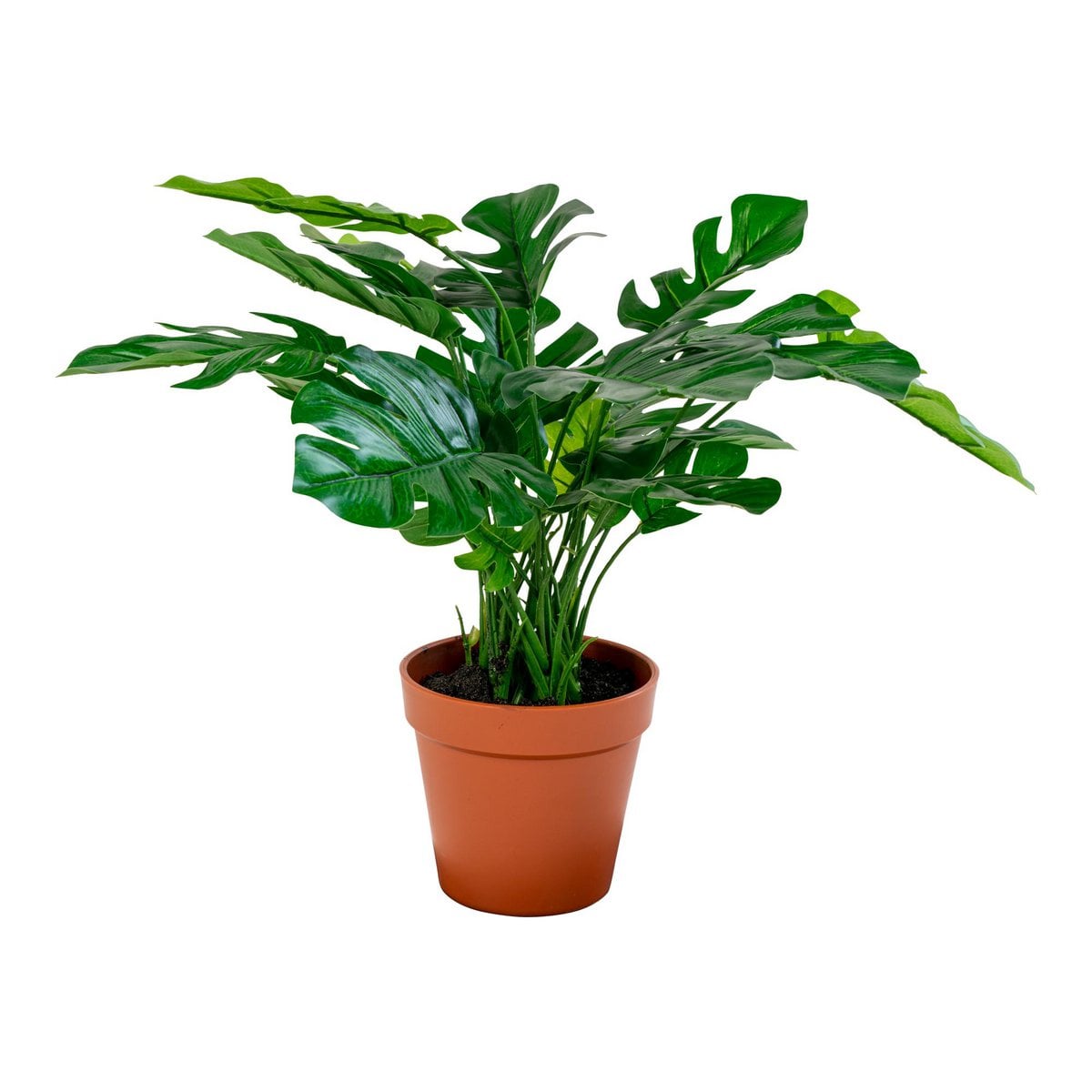 Monstera - Groen, PE-kunststof/polyester/draad/cement, 40x40x45 cm