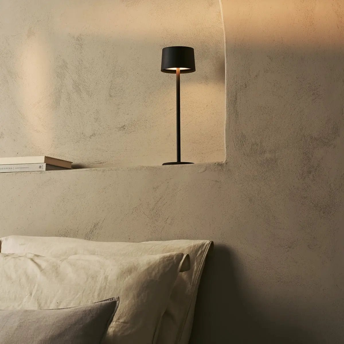 David Mokkabruine oplaadbare tafellamp 2 in 1 met verstelbare hoogte | Dimbaar en draadloos