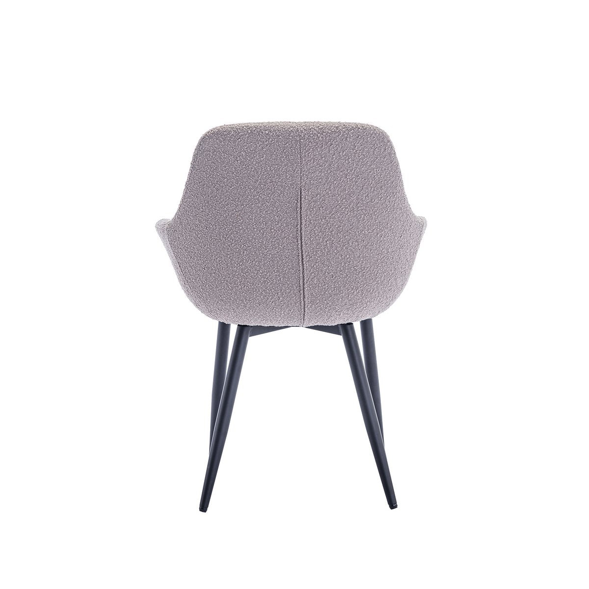 Eetkamerstoel Bruin met Zwart Metalen Frame – Bouclé & Armleuningen – Set van 2 - SalesFever - Casanovio