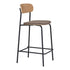 Estepona Counter Chair - Natuur/Bruin/Zwart, Staal, Polyester, Multiplex, 49x42,5x95cm - set van 2