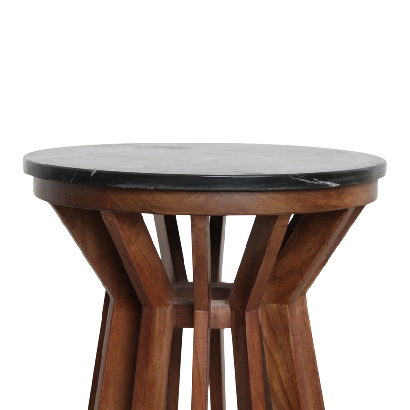 Sabah bijzettafel marmer zwart - 40x40x50 cm