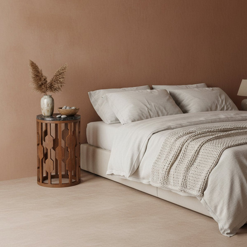 Lampung bijzettafel marmer zwart - 40x40x50 cm