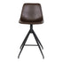 Monaco Counter Chair - Bruin, PU/Staal, 51x44x96 cm - Set van 2