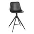 Monaco Counter Chair - Zwart, PU, zwarte metalen poten, 51x44x96cm - set van 2