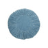 Rond Fluwelen Kussen Ruches vervaagd blauw 60cm