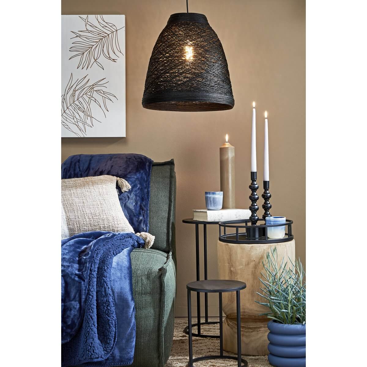 Quinty bijzettafels metaal zwart - rond met hoogteverschil - set van 3