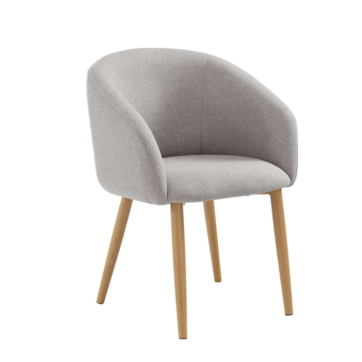 Armlehnstuhl 2er Set Strukturstoff Taupe - SalesFever