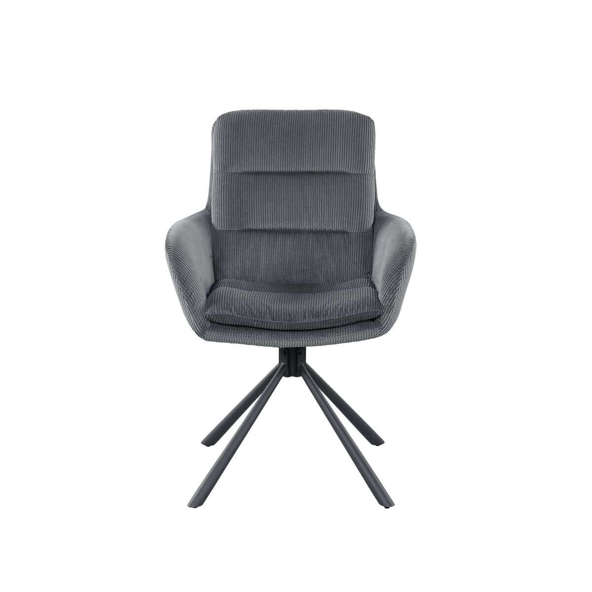 Armchair in corduroy look, dark gray - SalesFever