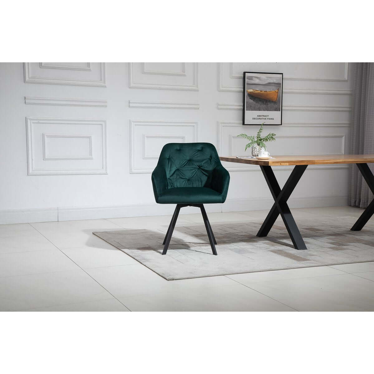 Armchair with 360° swivel function fir green - SalesFever