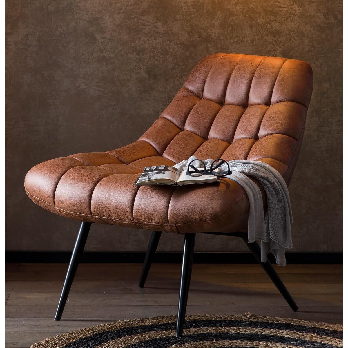 Armchair XXL imitation leather light brown - SalesFever