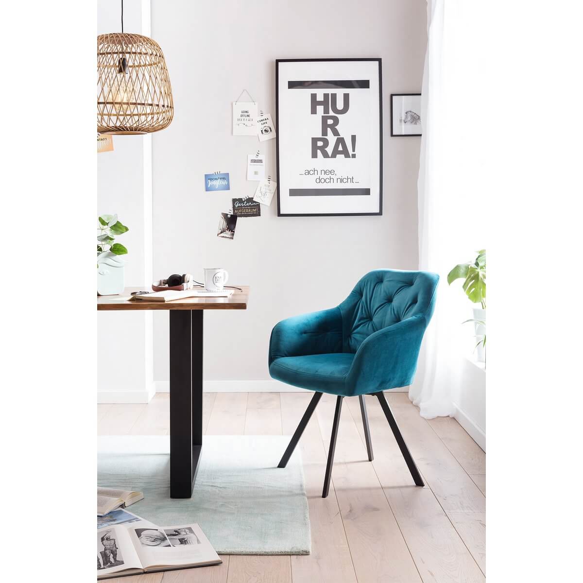 Armchair with 360° swivel function Turquoise - SalesFever