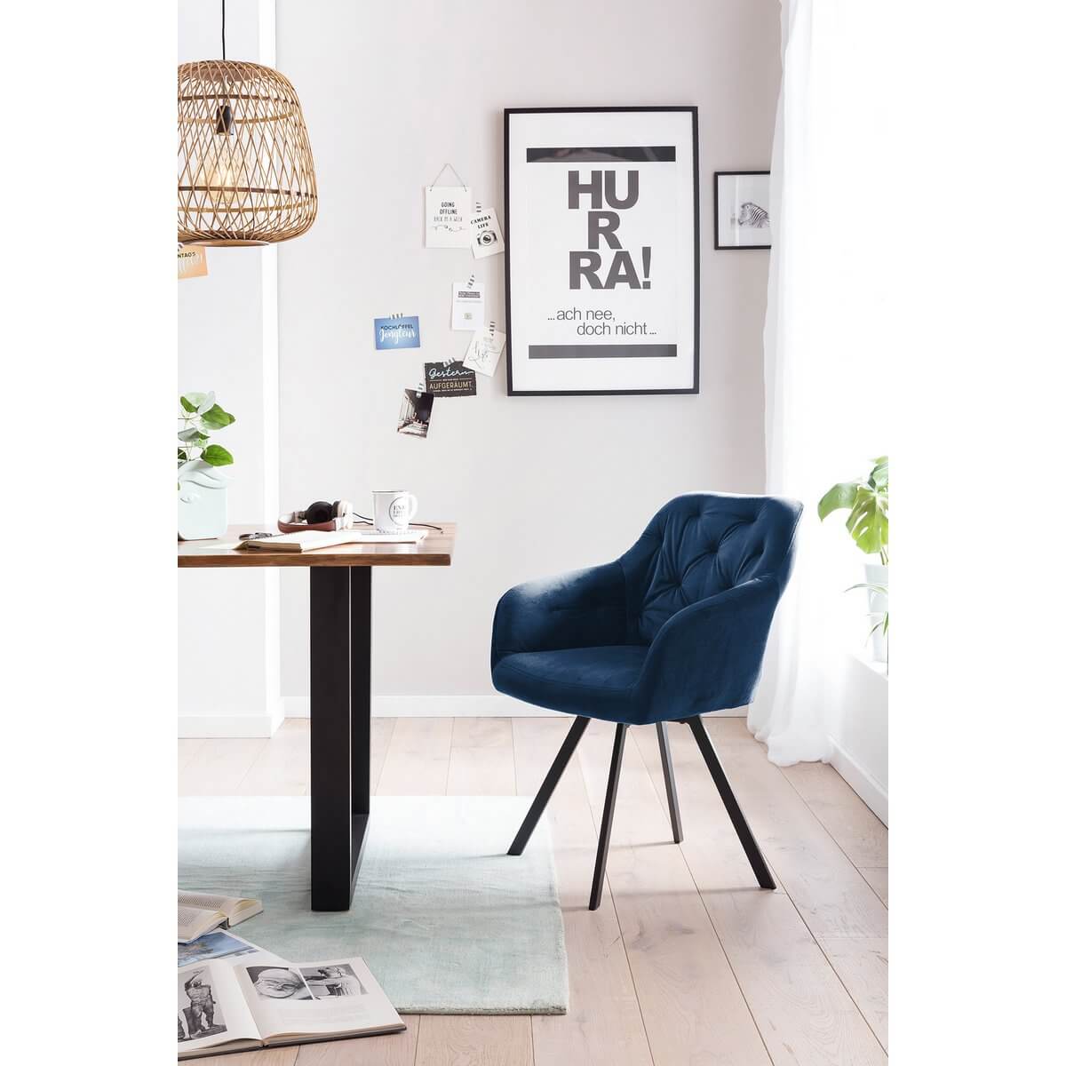 Armchair with 360° swivel function Blue - SalesFever