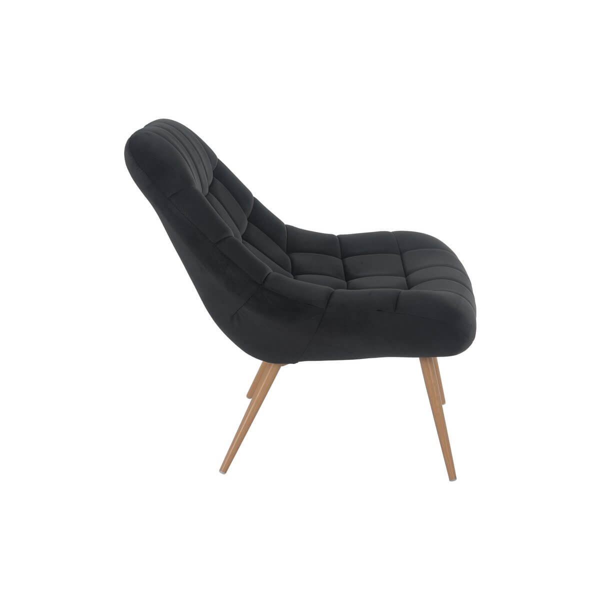 Armchair XXL velvet black metal wood look - SalesFever