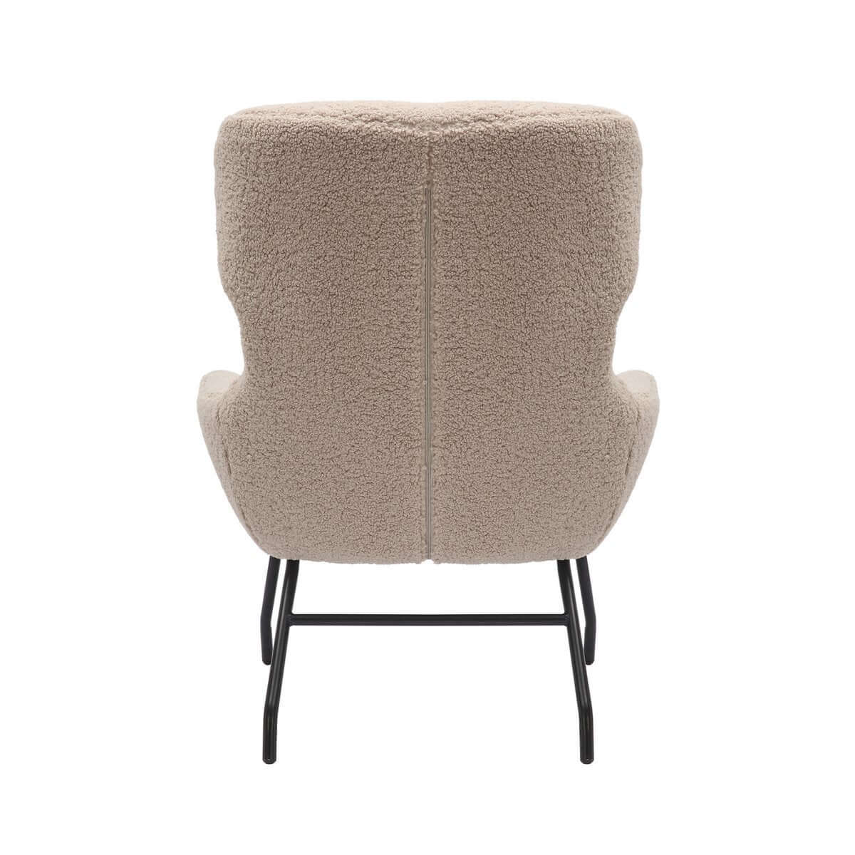 Armchair and stool set teddy fur taupe - SalesFever