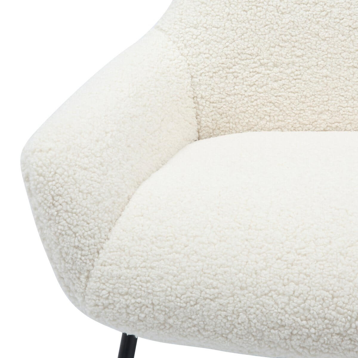 Armchair and stool set teddy fur beige - SalesFever
