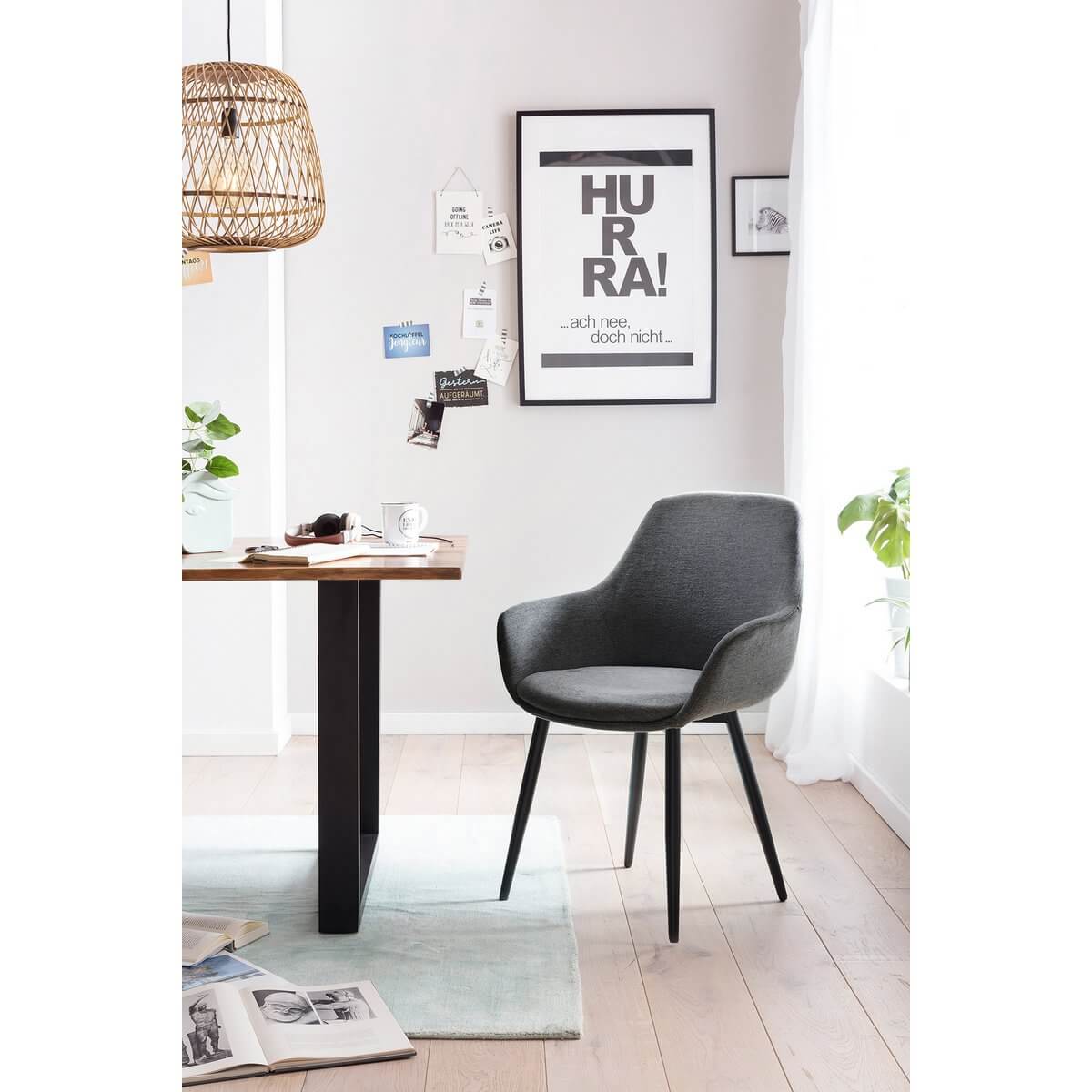 Set of 2 armchairs anthracite - SalesFever