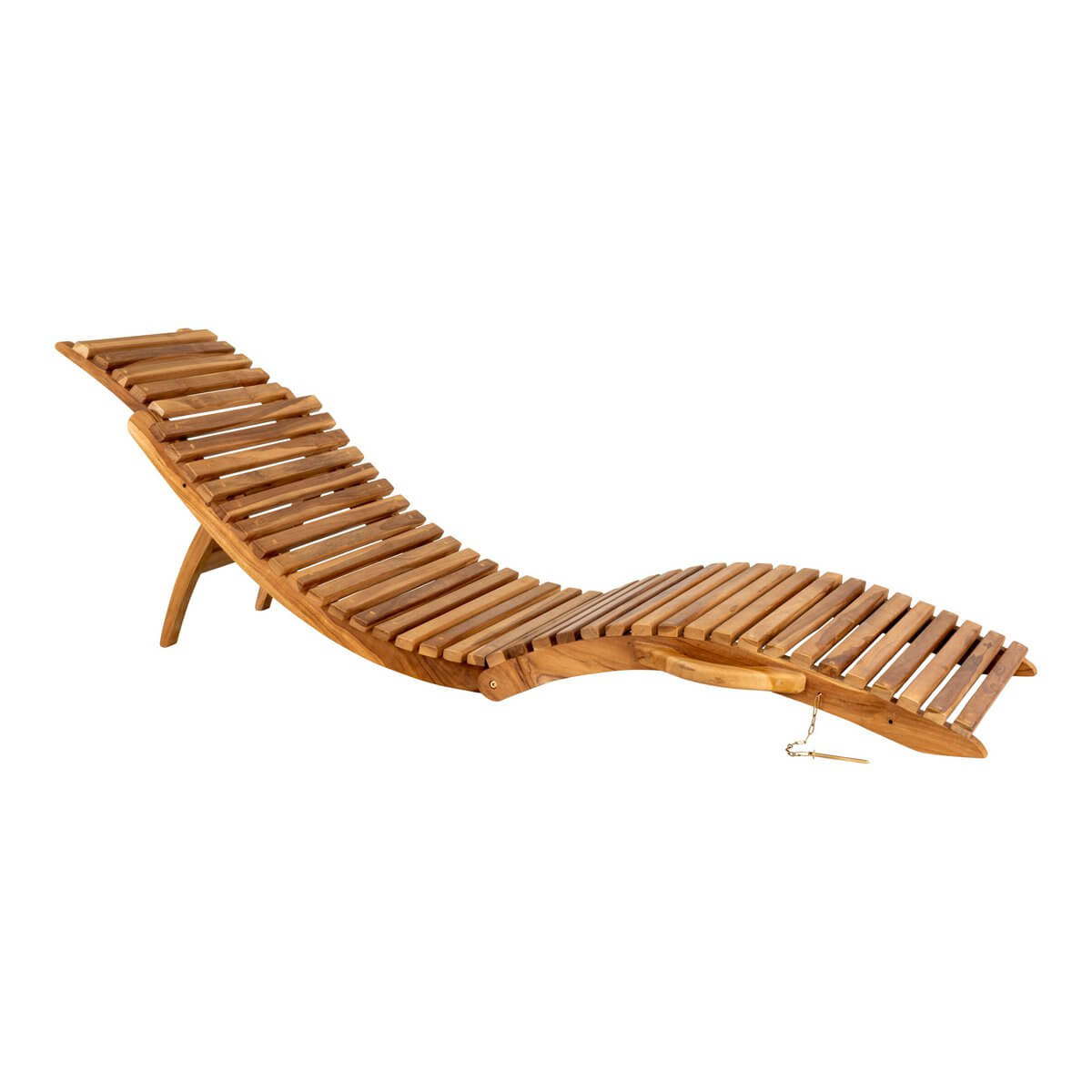 Arrieta ligbed teakhout naturel - ergonomisch gebogen - 160 × 50 × 25 cm