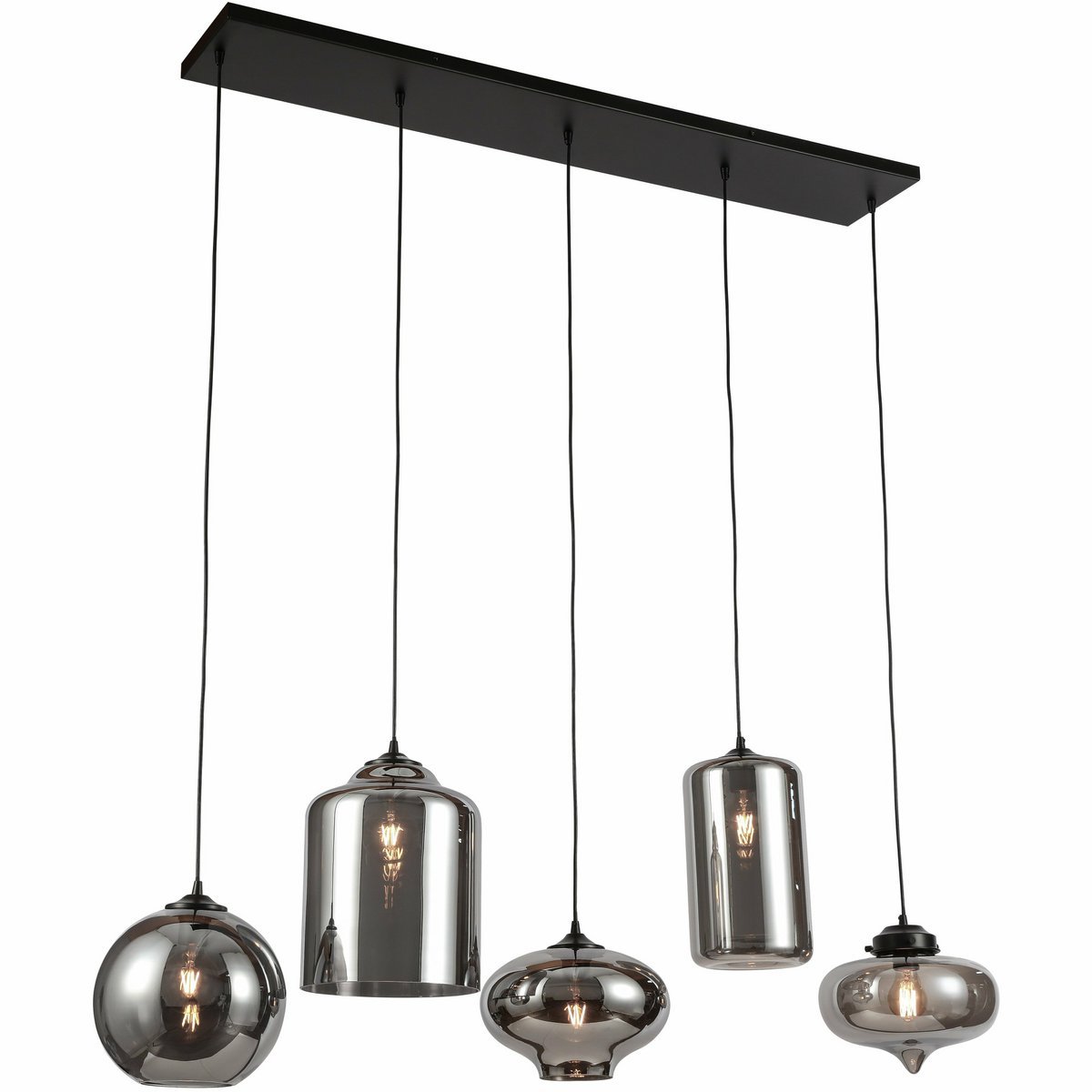 Ava Hanglamp Smoke Glas 5-Licht Mix - Luxury Living B.V. - Casanovio