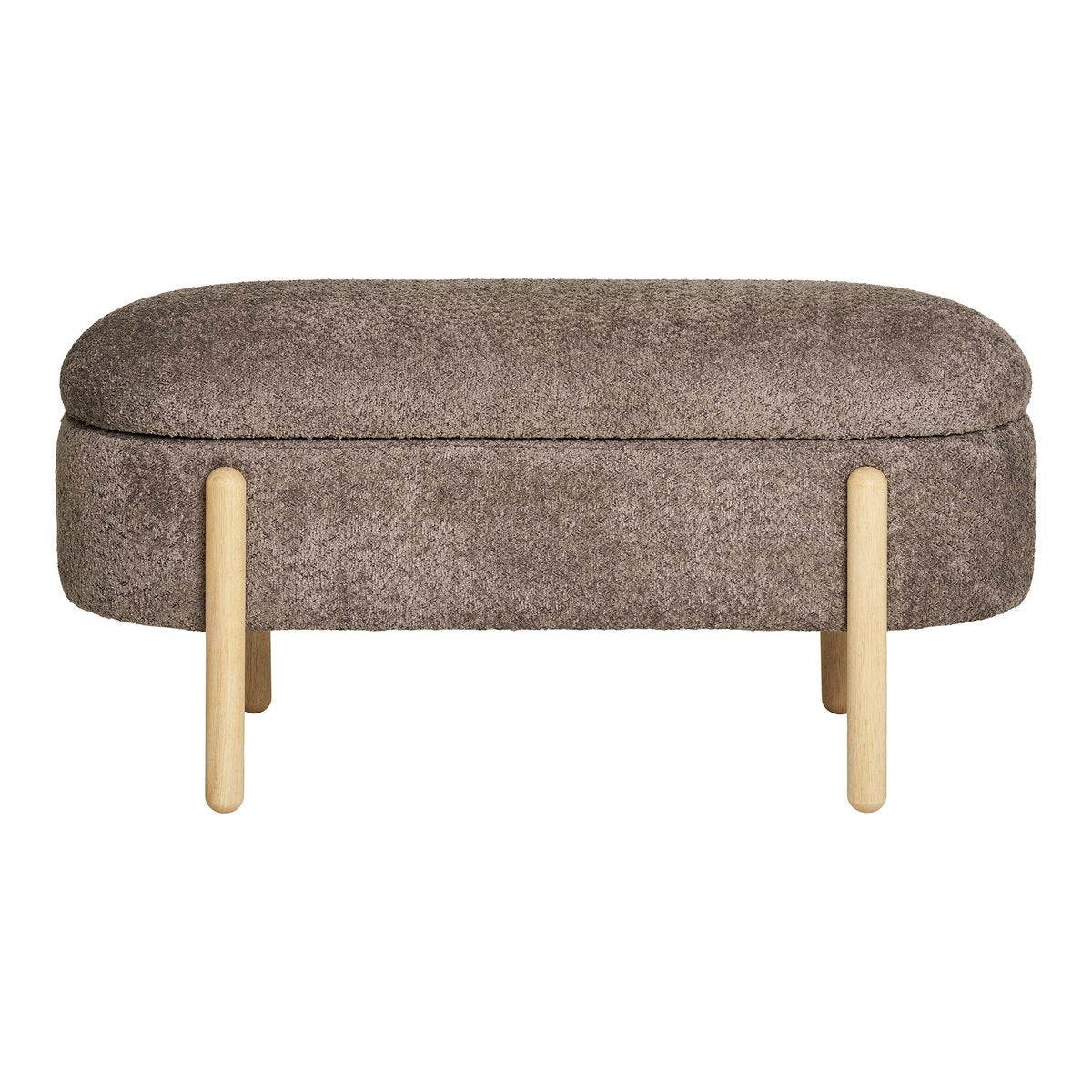 Branca Bench - Brown/Natural, polyester/schuim/multiplex, 98x41x48 cm - House Nordic ApS