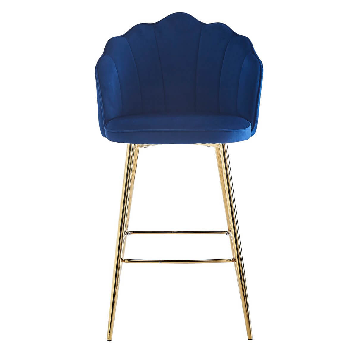 Barhocker Muscheldesign 2er Set aus Samt Dunkelblau - SalesFever