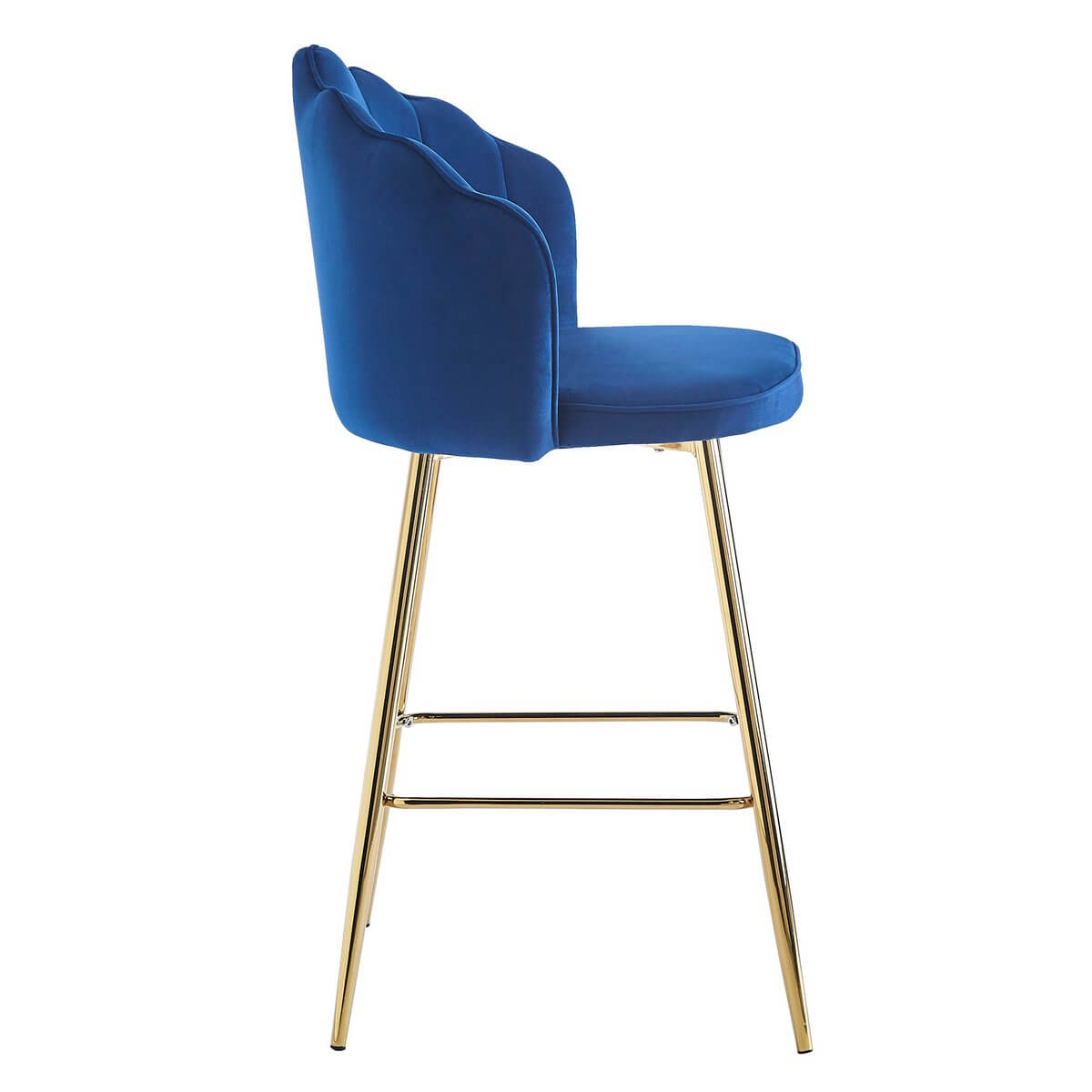 Barhocker Muscheldesign 2er Set aus Samt Dunkelblau - SalesFever