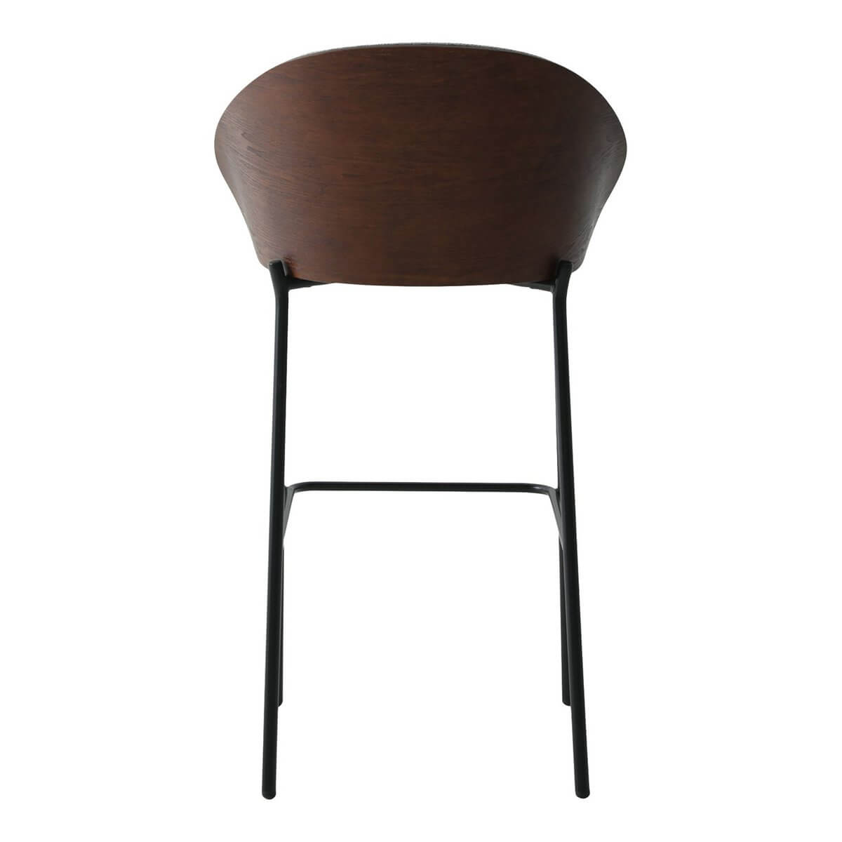 Canelas Bar Chair - Light Grey/Dark Brown, MDF/Polyester/Steel - Set of 2 - House Nordic ApS