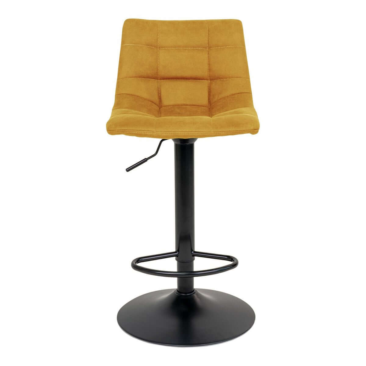 Middelfart Bar Chair - Mustard Yellow Velvet with Black Legs - set of 2 - House Nordic ApS