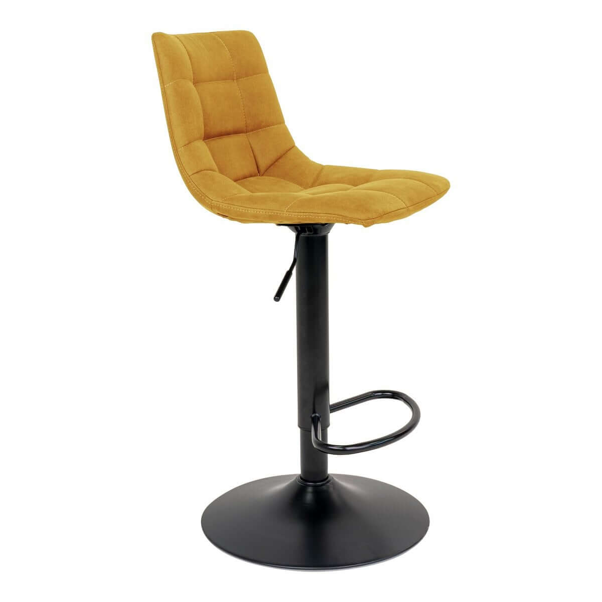 Middelfart Bar Chair - Mustard Yellow Velvet with Black Legs - set of 2 - House Nordic ApS