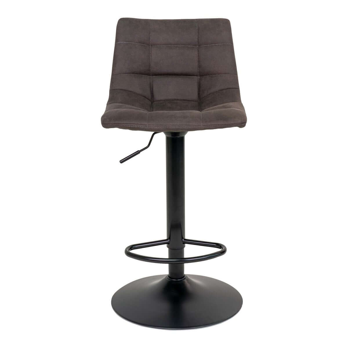 Middelfart Bar Chair - Dark Grey, Microfiber, Black Metal Legs, 43x43x88/108cm - set of 2 - House Nordic ApS