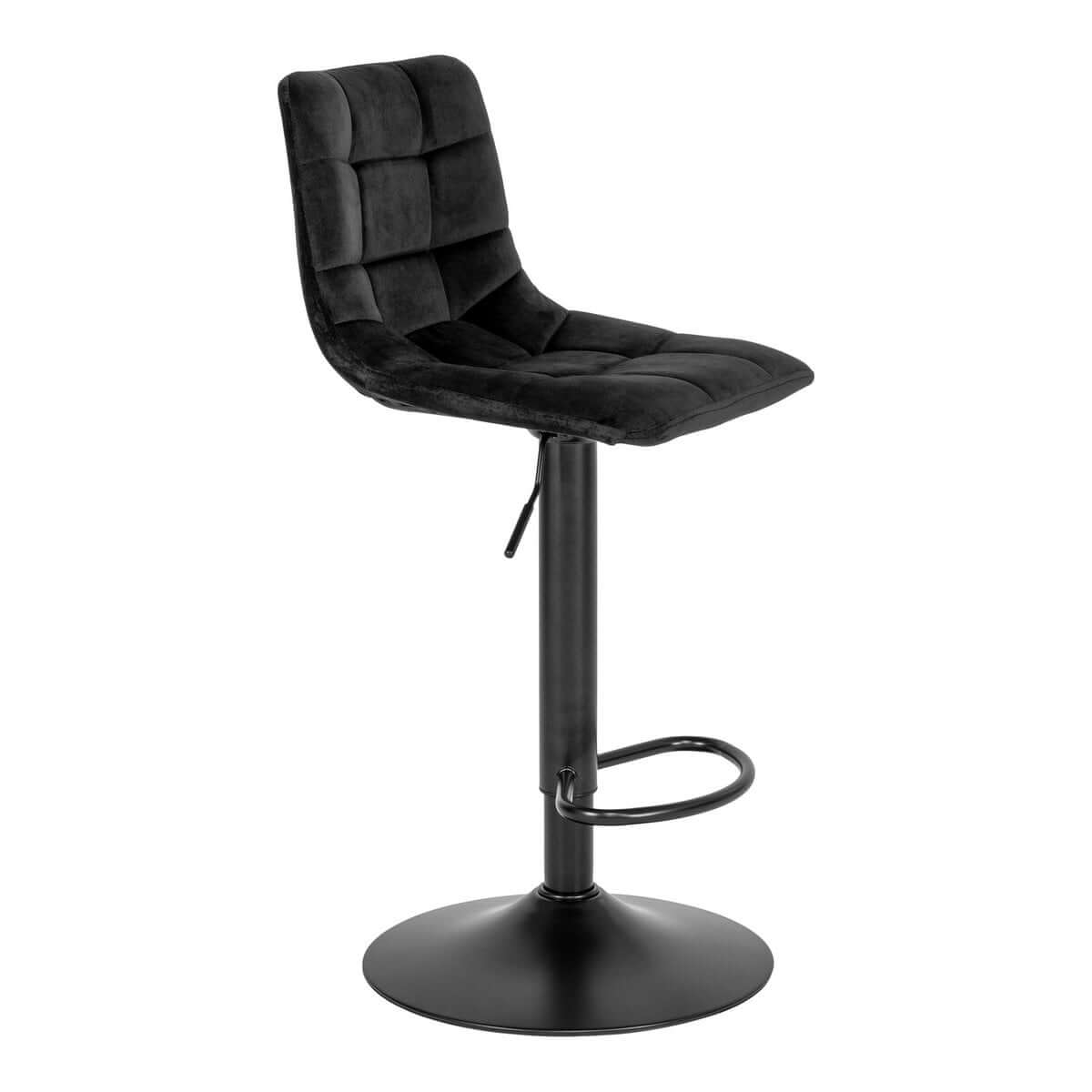 Middelfart Bar Chair - Polyester Velvet, Steel, Black - Set of 2 - House Nordic ApS