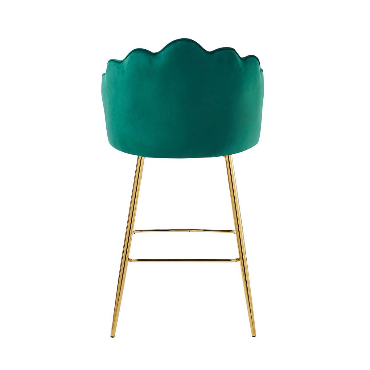 Set of 2 Shell Design Velvet Bar Stools Green - SalesFever