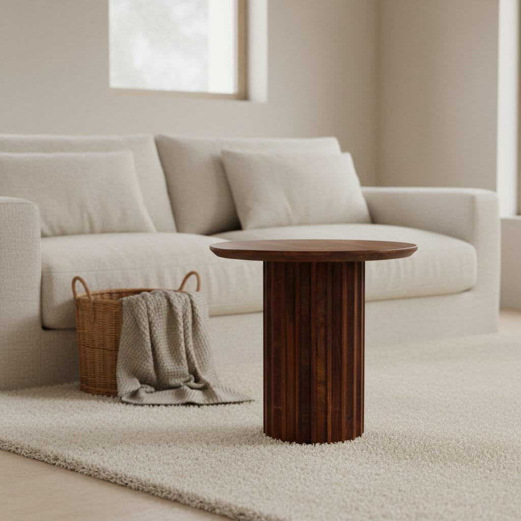 Bullnose bijzettafel bruin 50 cm - Raw Materials