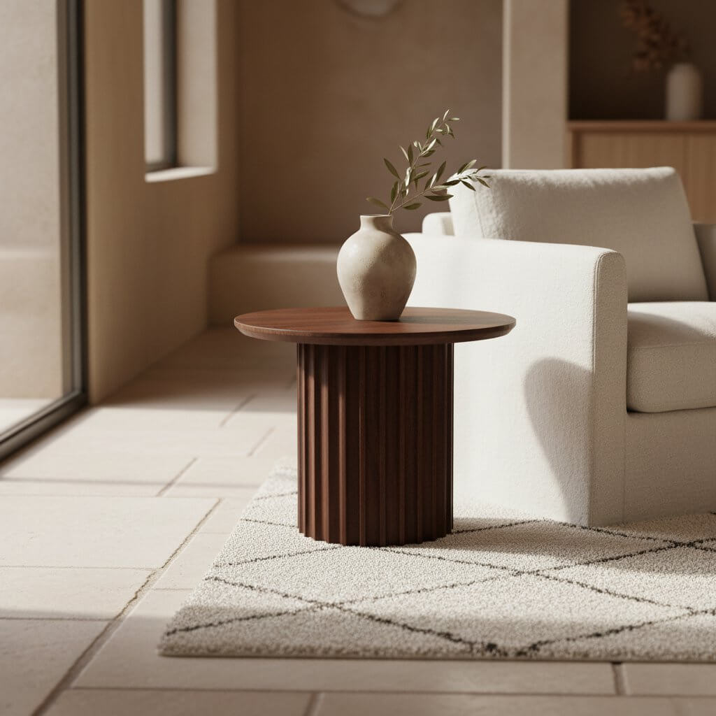 Bullnose bijzettafel bruin 55 cm - Raw Materials