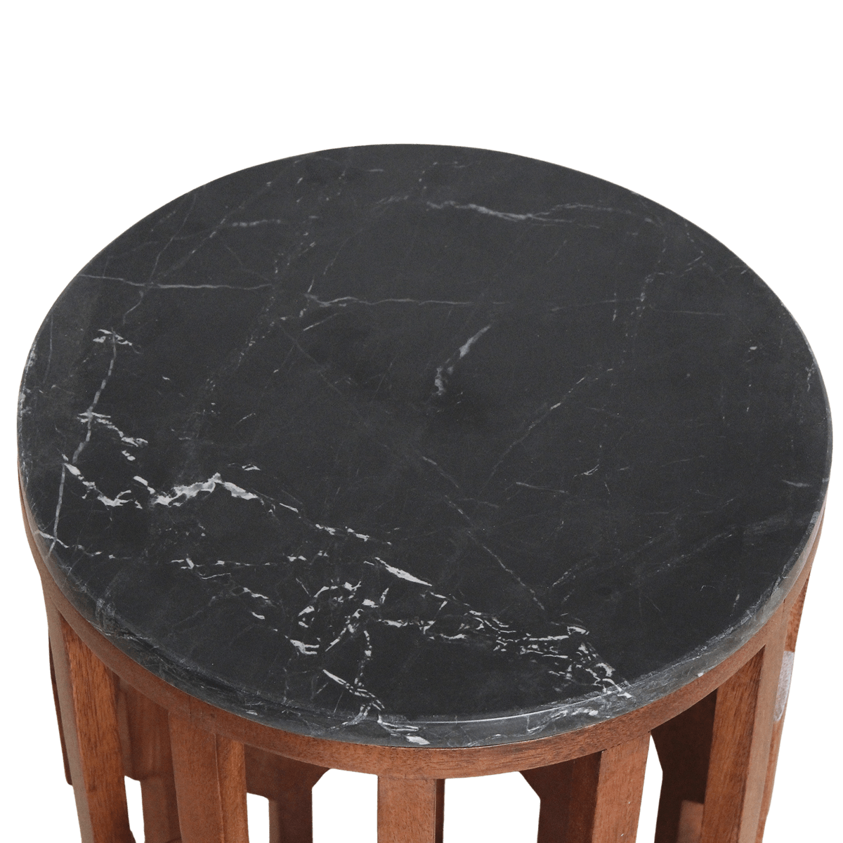 Lampung bijzettafel marmer zwart - 40x40x50 cm - Raw Materials