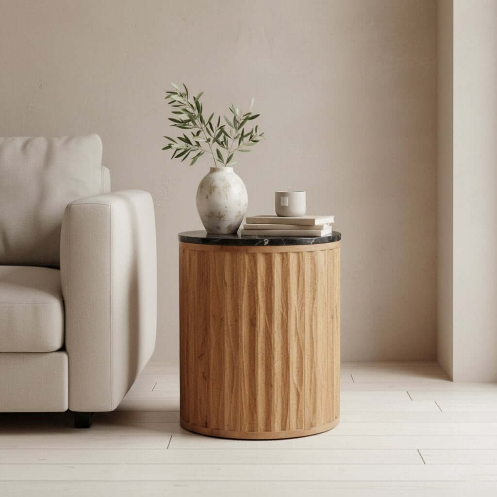 Langkawi bijzettafel marmer zwart - 40x40x50 cm - Raw Materials