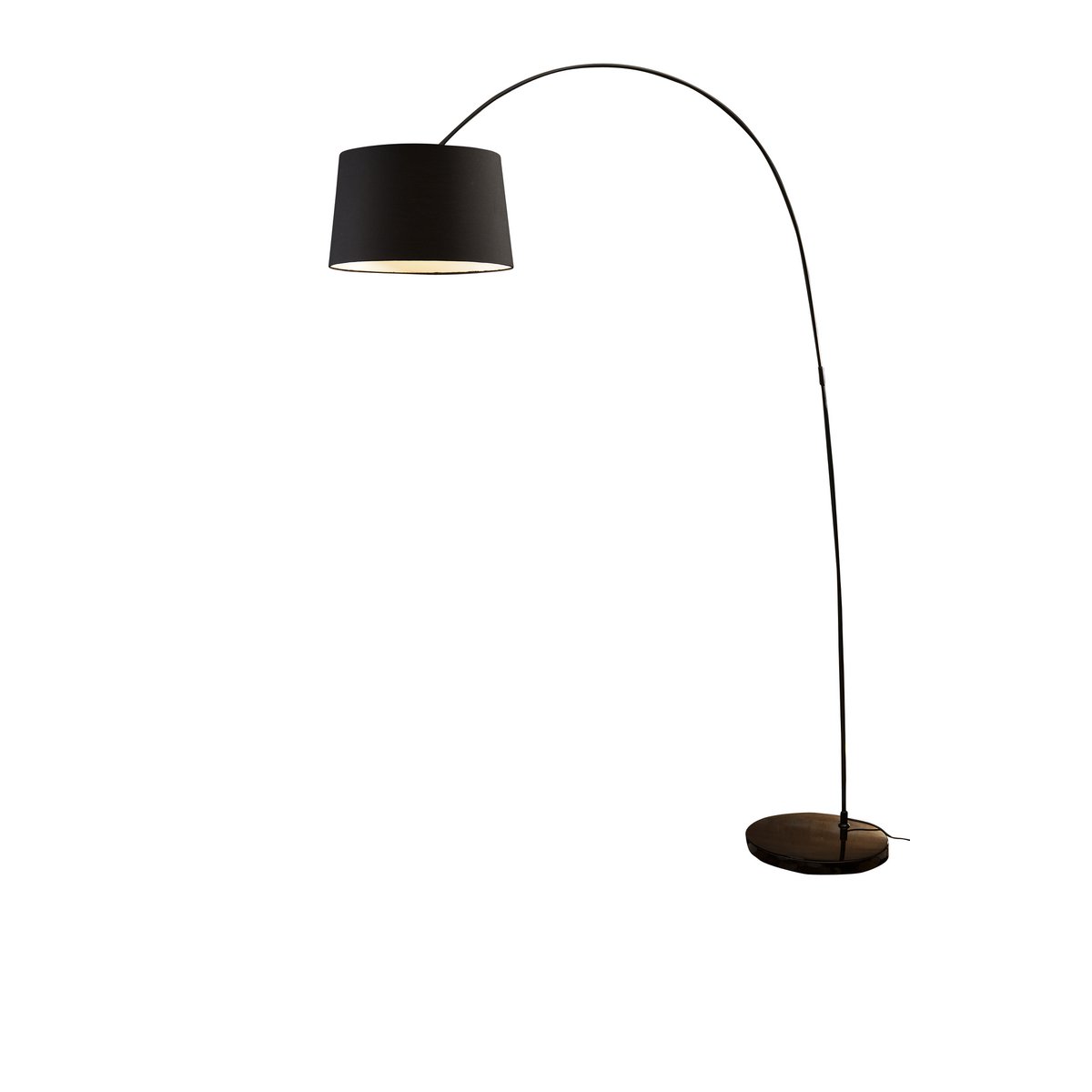 Booglamp Zwart met Marmeren Voet – Luxe Moderne Vloerlamp 205 cm - SalesFever - Casanovio