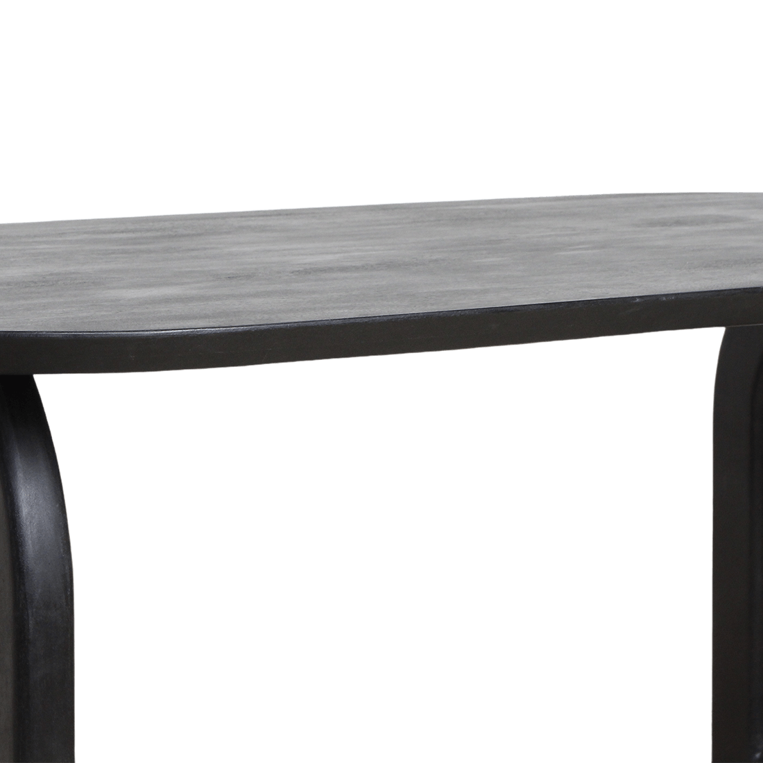 Bullnose eettafel zwart gesloten onderstel - Raw Materials