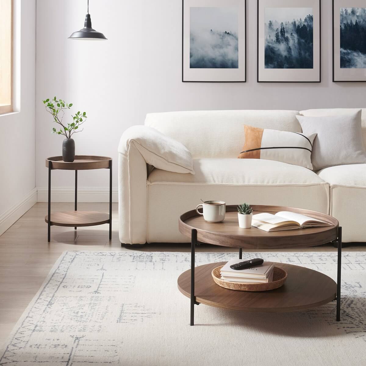 Couchtisch Ø 69 cm Walnuss - SalesFever