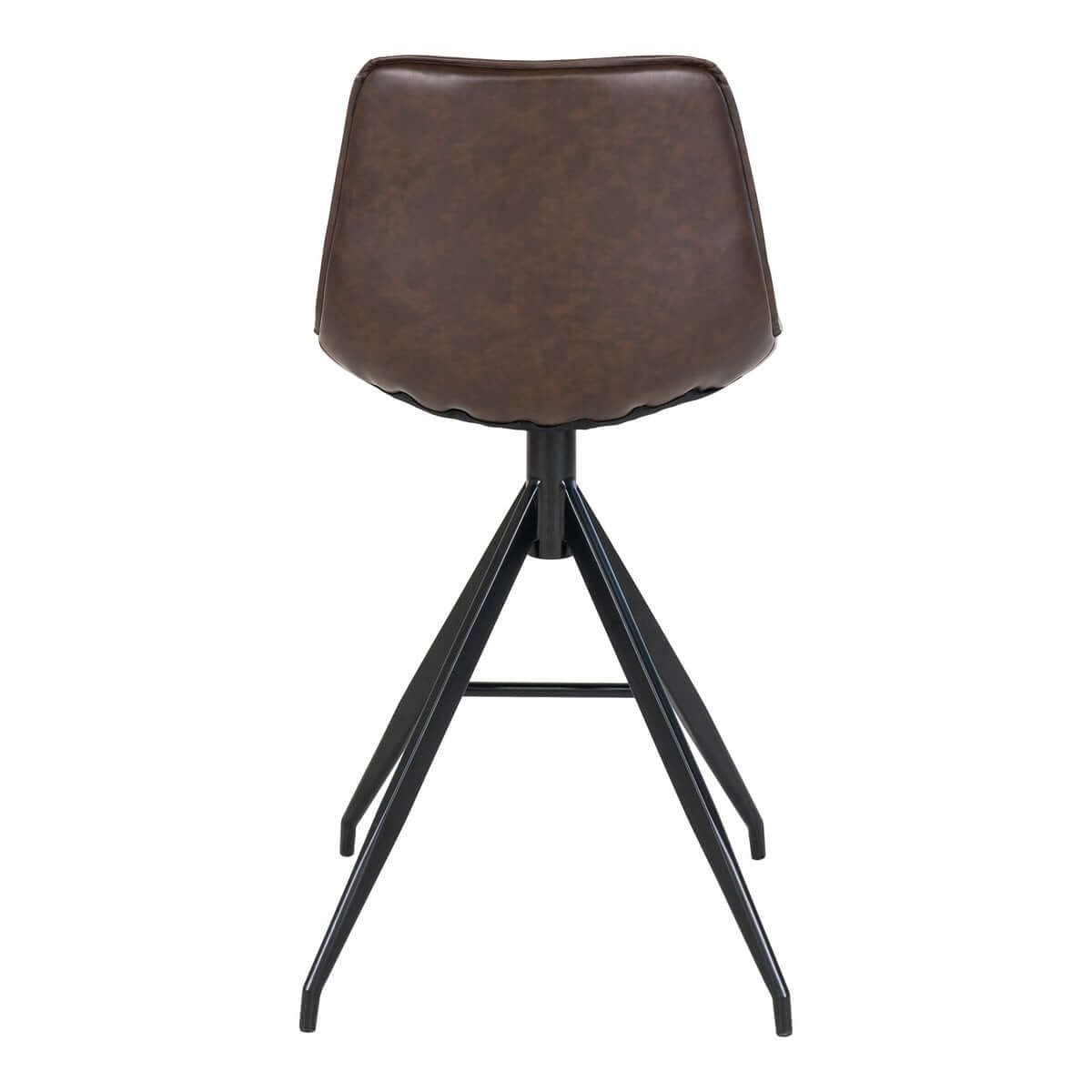 Monaco Counter Chair - Brown, PU/Steel, 51x44x96 cm - Set of 2 - House Nordic ApS